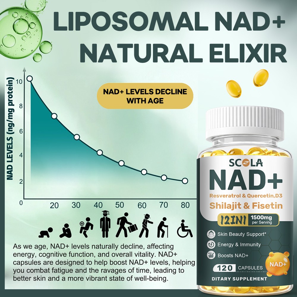 NAD+ Supplement 1500mg with Resveratrol | Cellular Health & Energy | 240Caps