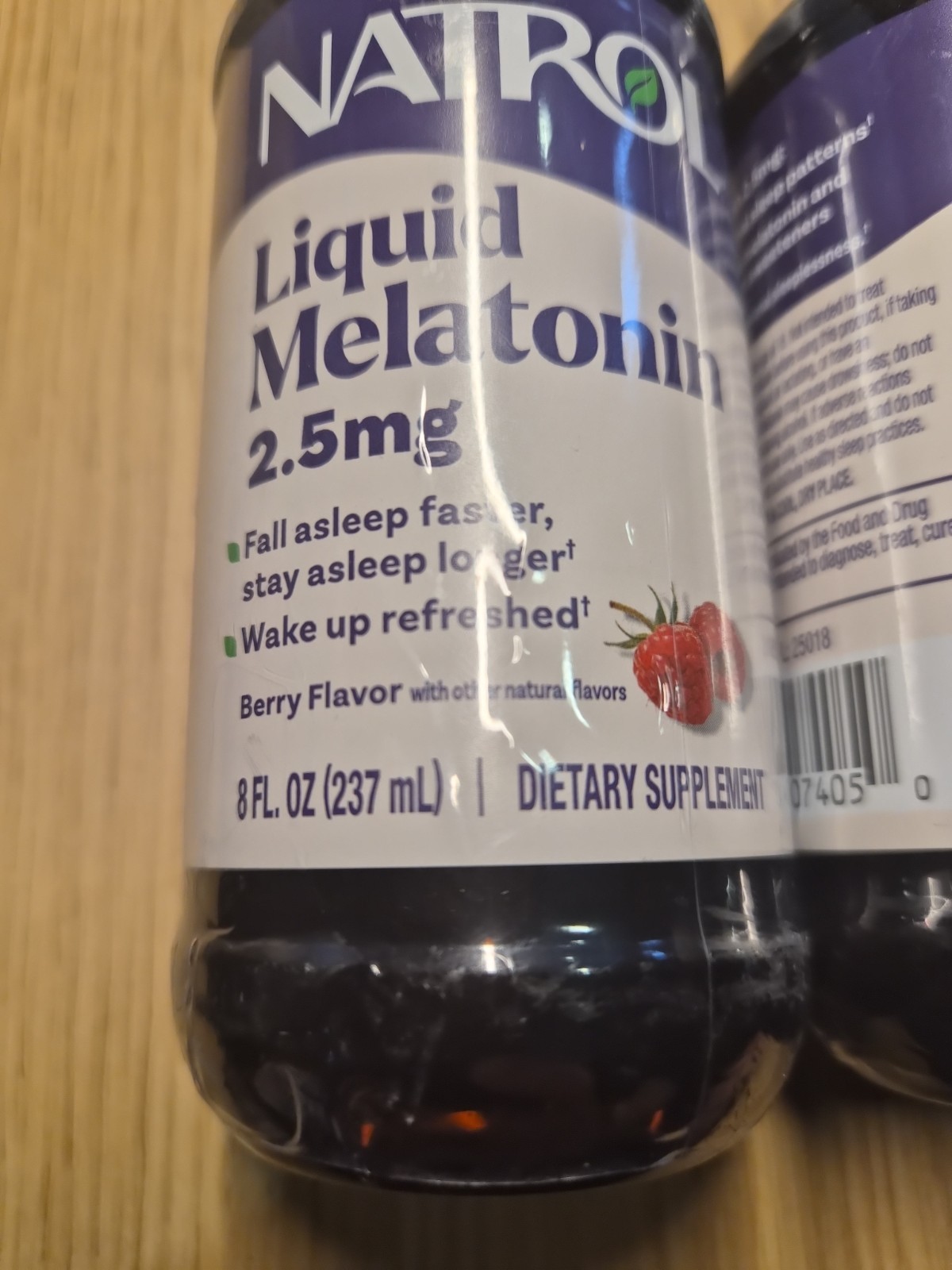 Lot of 2 Natrol Melatonin 2.5mg Liquid Sleep Aid Supplement 8oz Exp 04/27