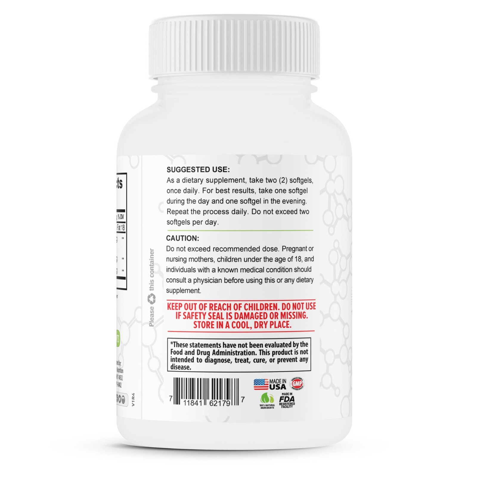 MCT Oil Capsules – Derived from Coconuts – 2000mg/30 Serv.