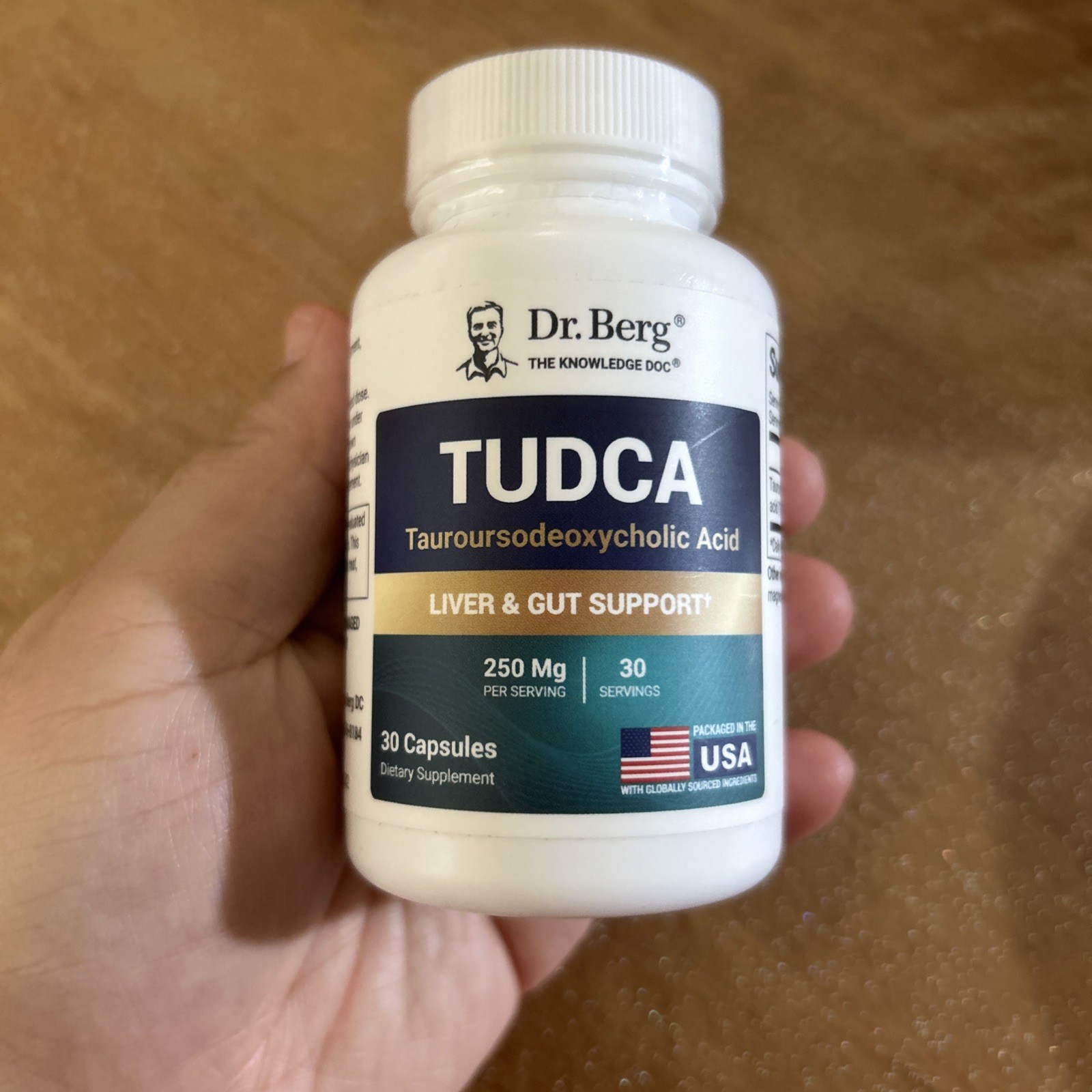 Dr. Berg TUDCA Tauroursodeoxycholic Acid Liver & Gut Support 250mg 30 Cap 07/27
