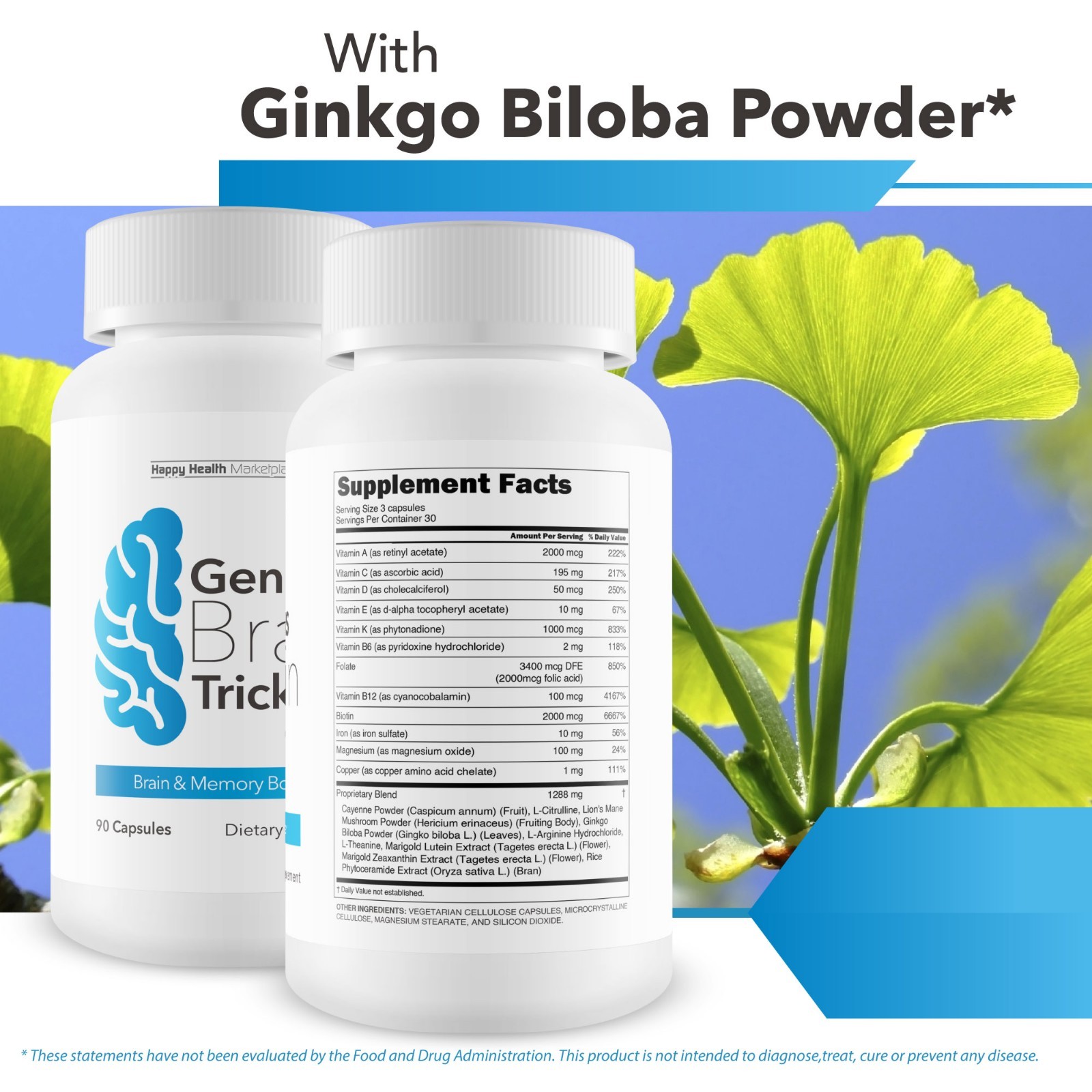 Genius Brain Trick – Our Best Memory Focus Supplement for Brain – Natural Memory