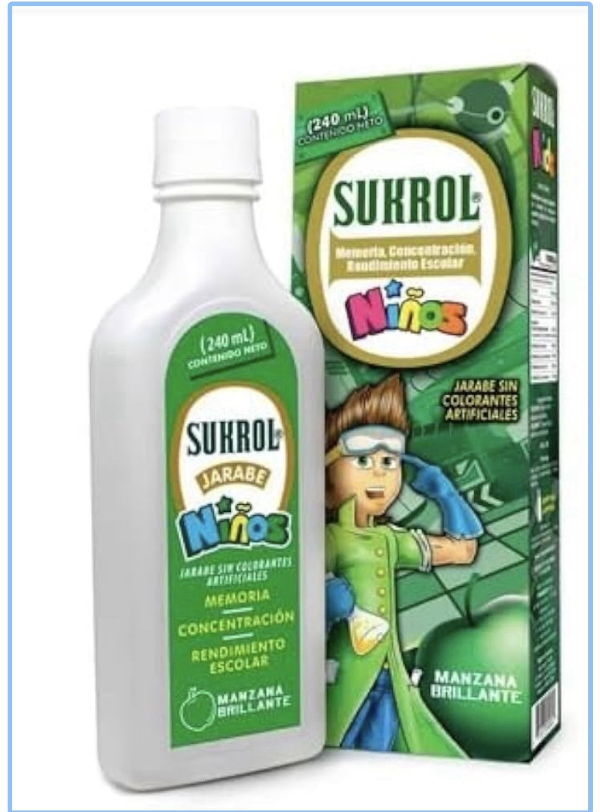 SUKROL Kids Dietary Supplement Syrup, Apple Flavor, 8 fl oz (240 mL)
