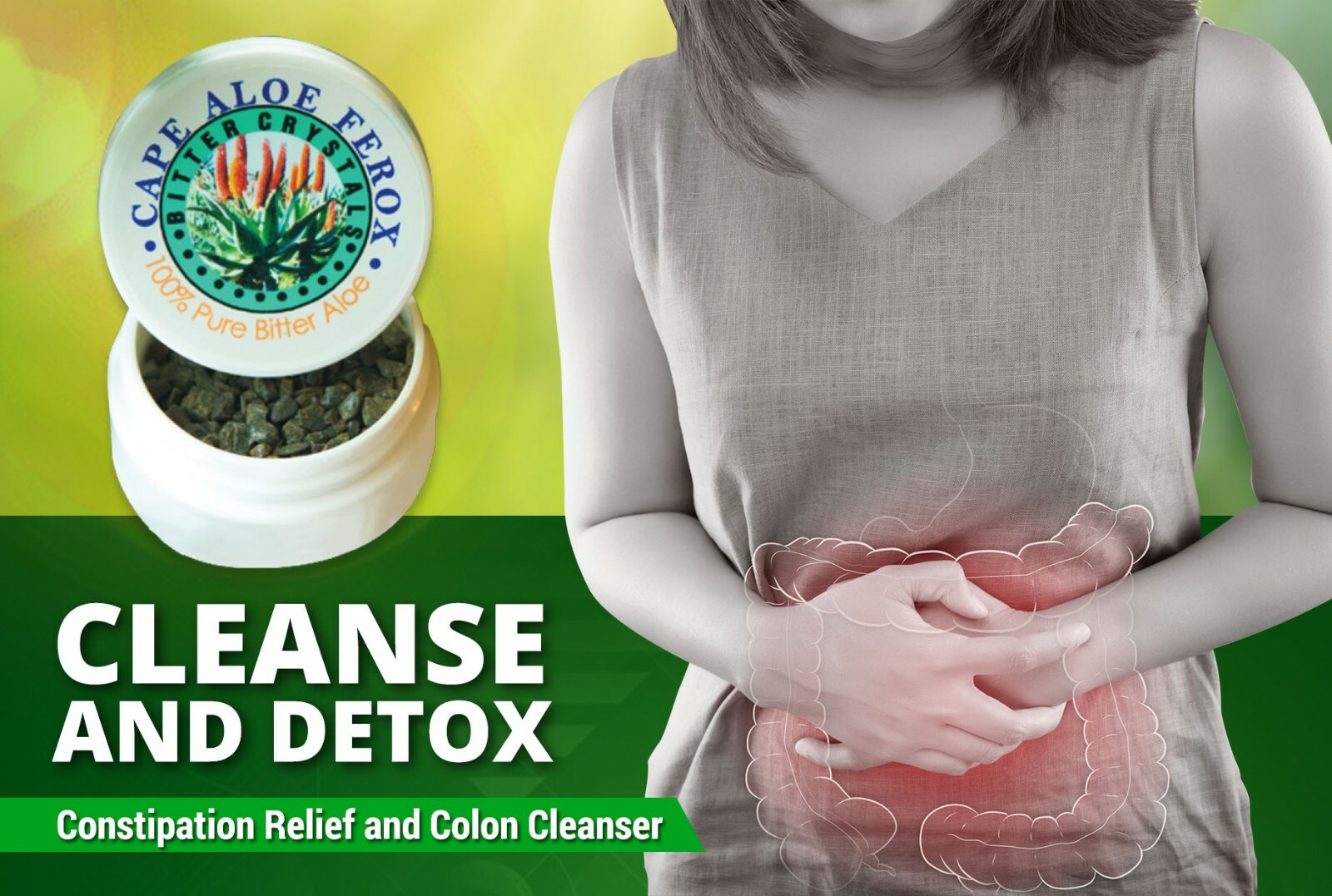 ALOE FEROX BITTER Crystals, Digestive Bitters. Pack Of 20 Containers.