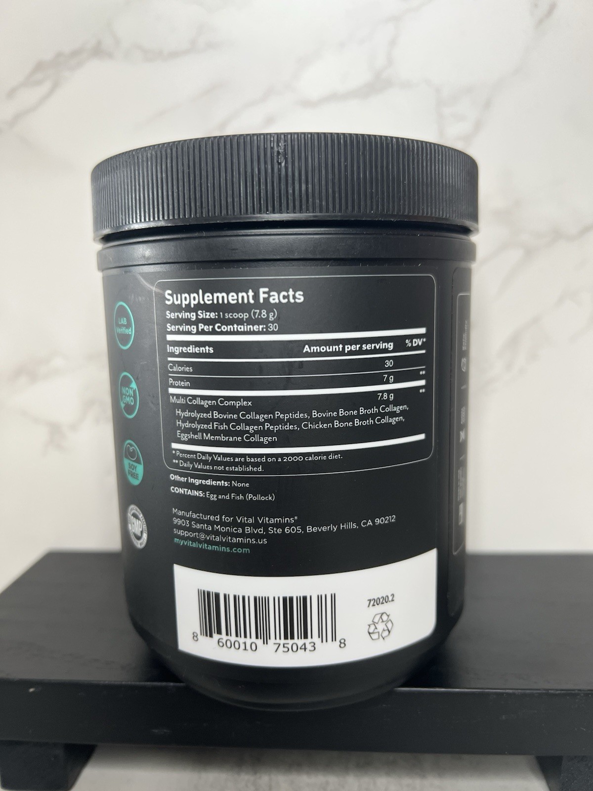 Vital Vitamins Multi Collagen Peptides Powder Unflavored 8.29 oz Exp 01/2027