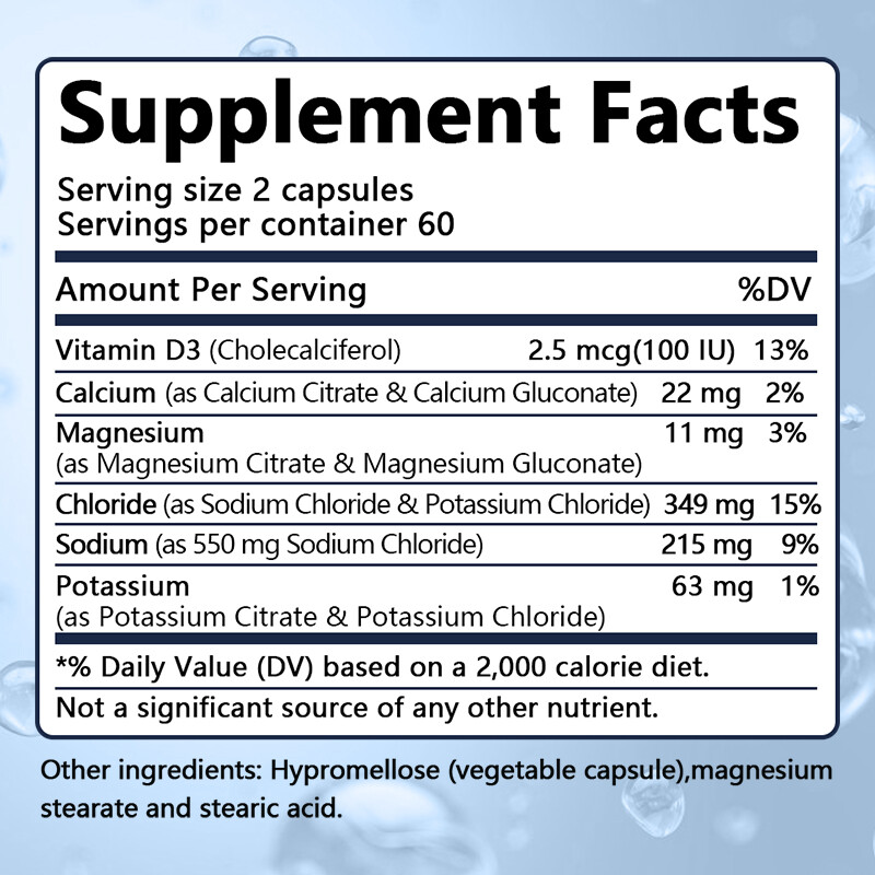 Electrolyte Caps | Vegetarian | Non-GMO, and Gluten Free Hydration Supplement