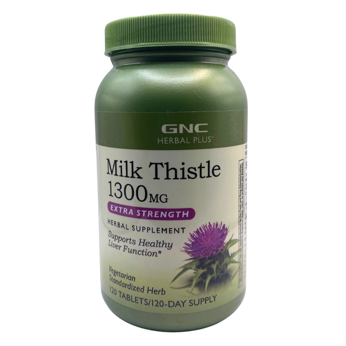 GNC Herbal Plus Milk Thistle • 1300mg • Extra Strength • 120 Caplets