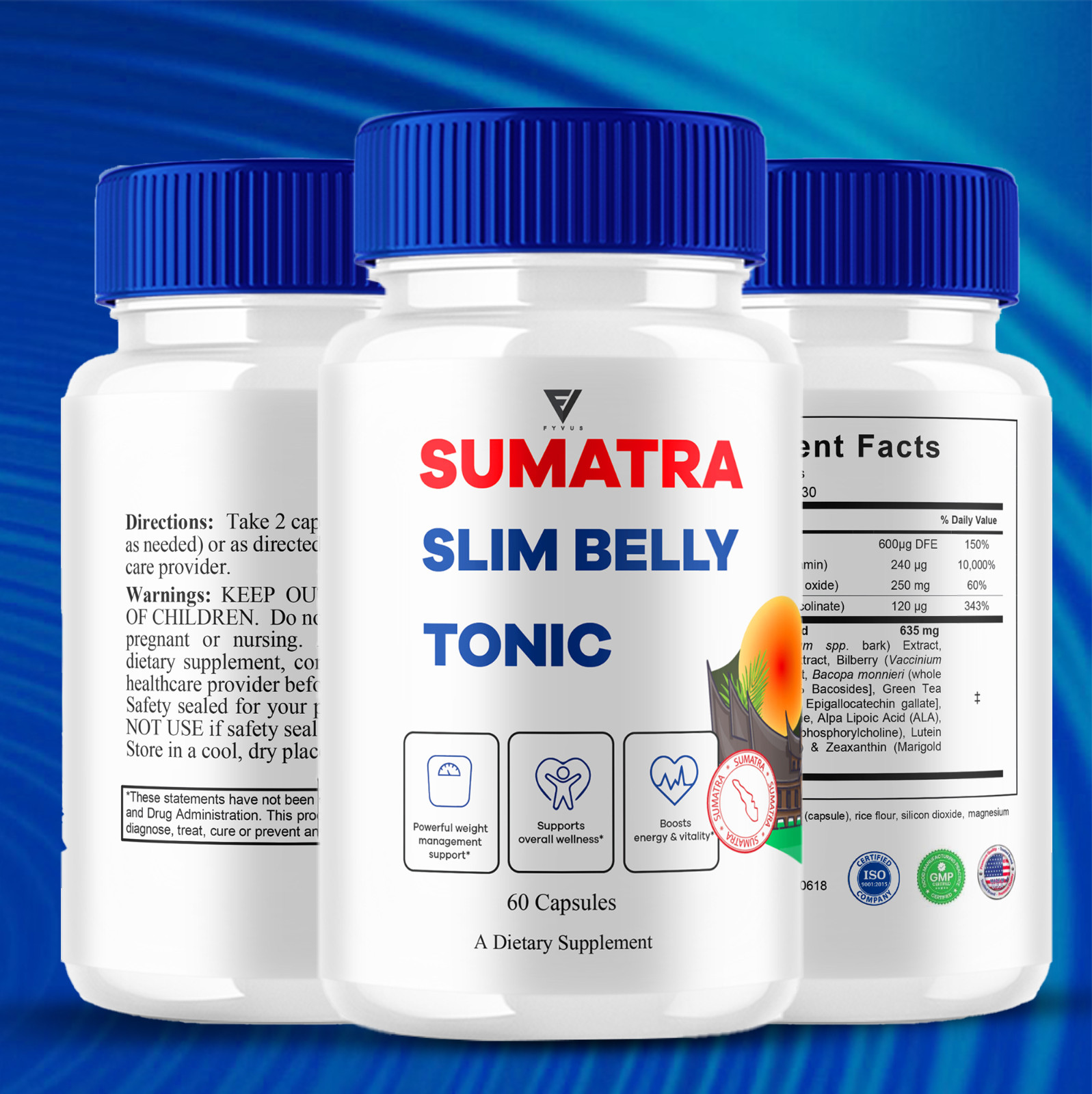 (5 Pack) Sumatra Slim Belly Tonic Capsules, Sumatra Advanced (300 Capsules)