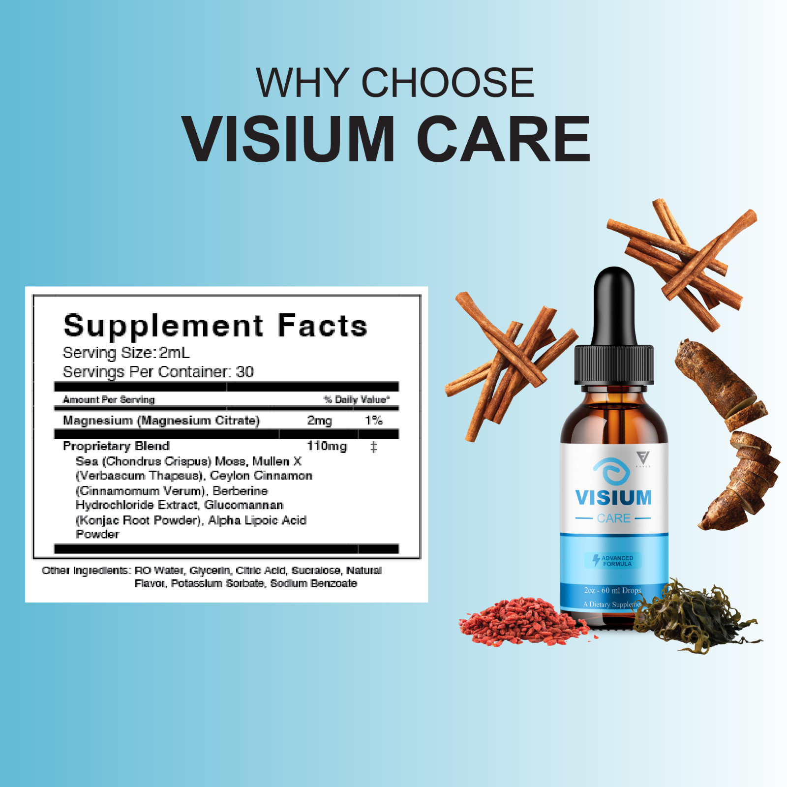 (3 Pack) Visium Care Drops, VisiumCare Advanced Vision Support Formula (6oz)