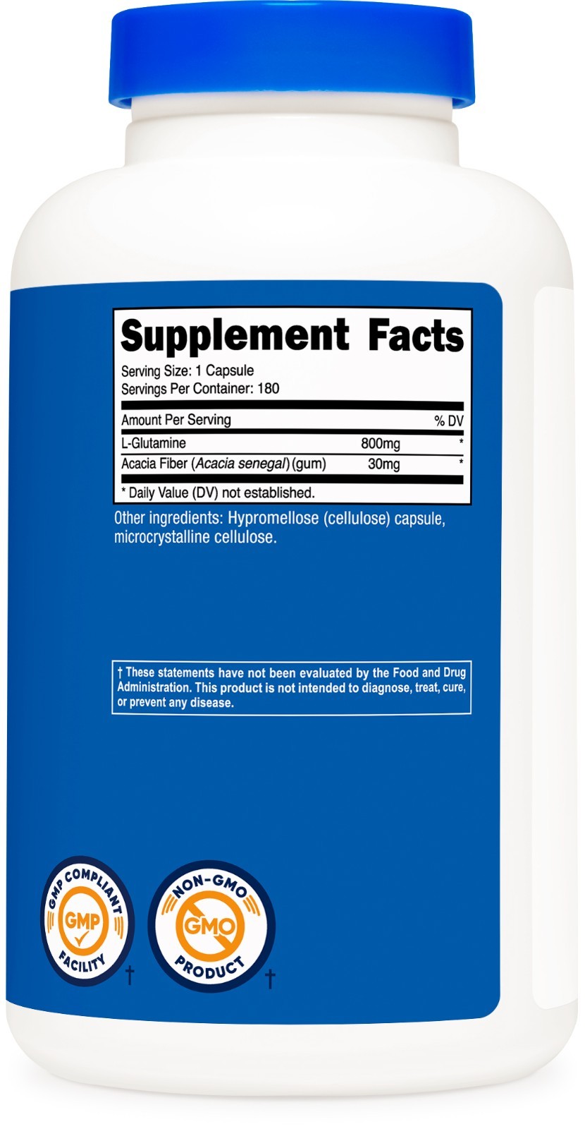 Nutricost L-Glutamine 800mg, 180 Capsules – Gluten Free, Non-GMO, High Quality