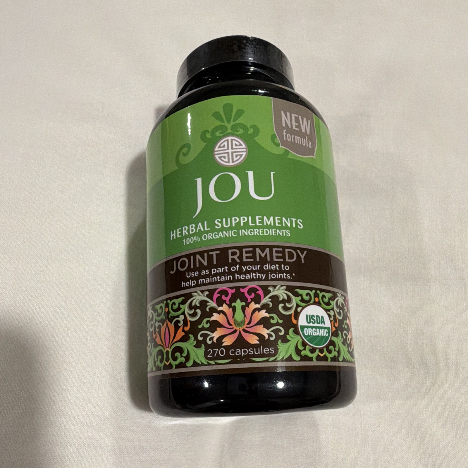 JOU Joint Support Herbal Supplement USDA Organic Capsules, Turmeric, 270 Ct