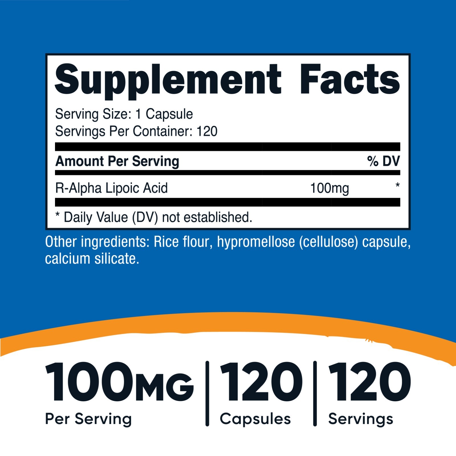 Nutricost R-Alpha Lipoic Acid 100mg, 120 Capsules – Non-GMO and Gluten Free