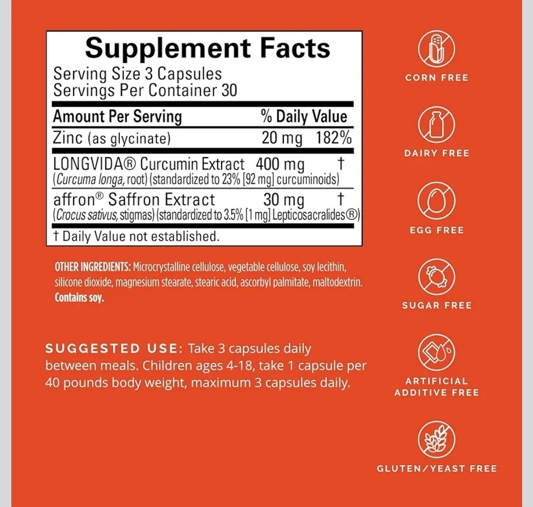 BrainMD Happy Saffron Plus Vegan Capsules Mood Memory Sexual Function 90 Ct