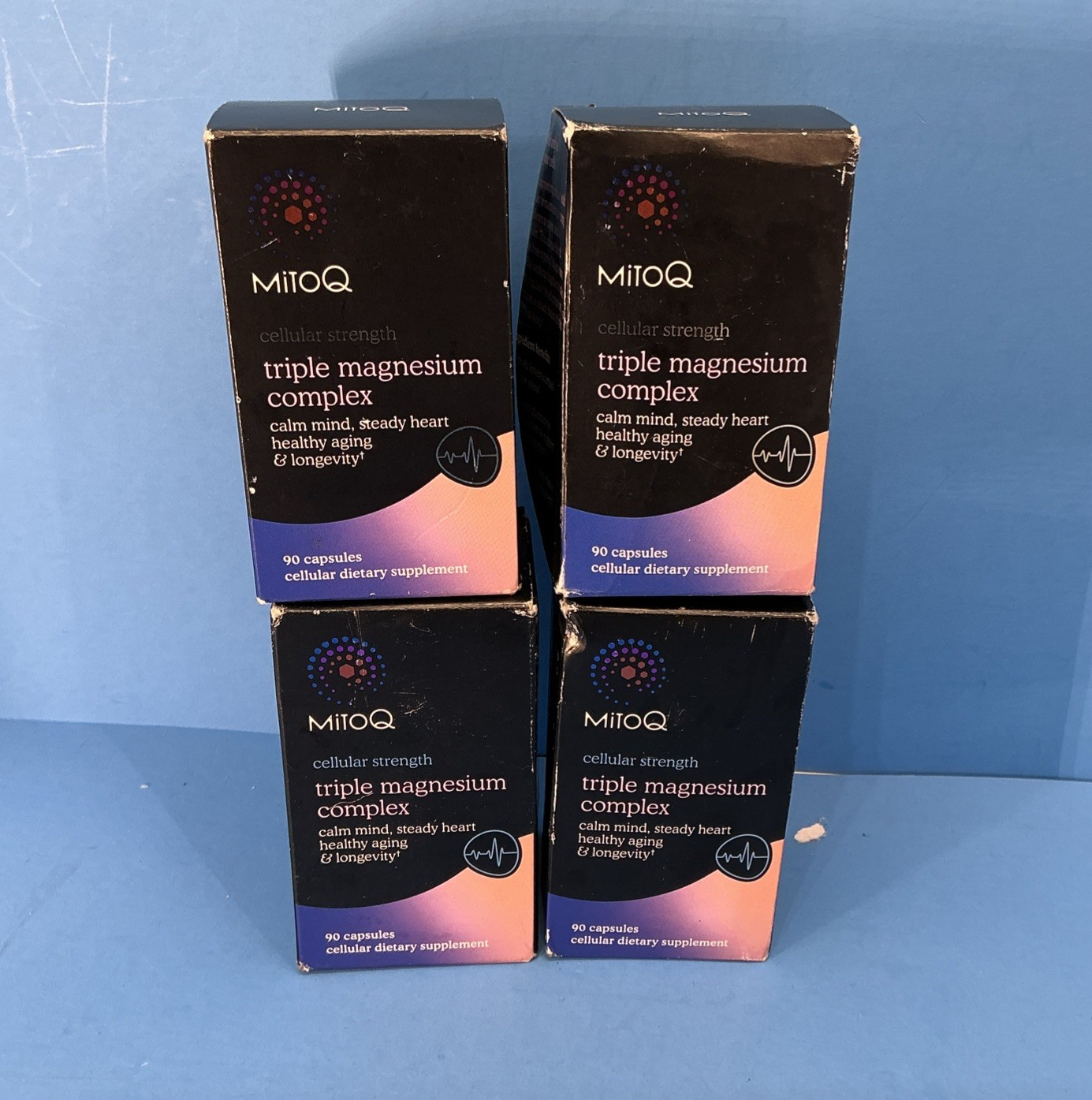 4 MitoQ Triple Magnesium Complex 90 Capsules Magnesium Glycinate Taurate Orotate