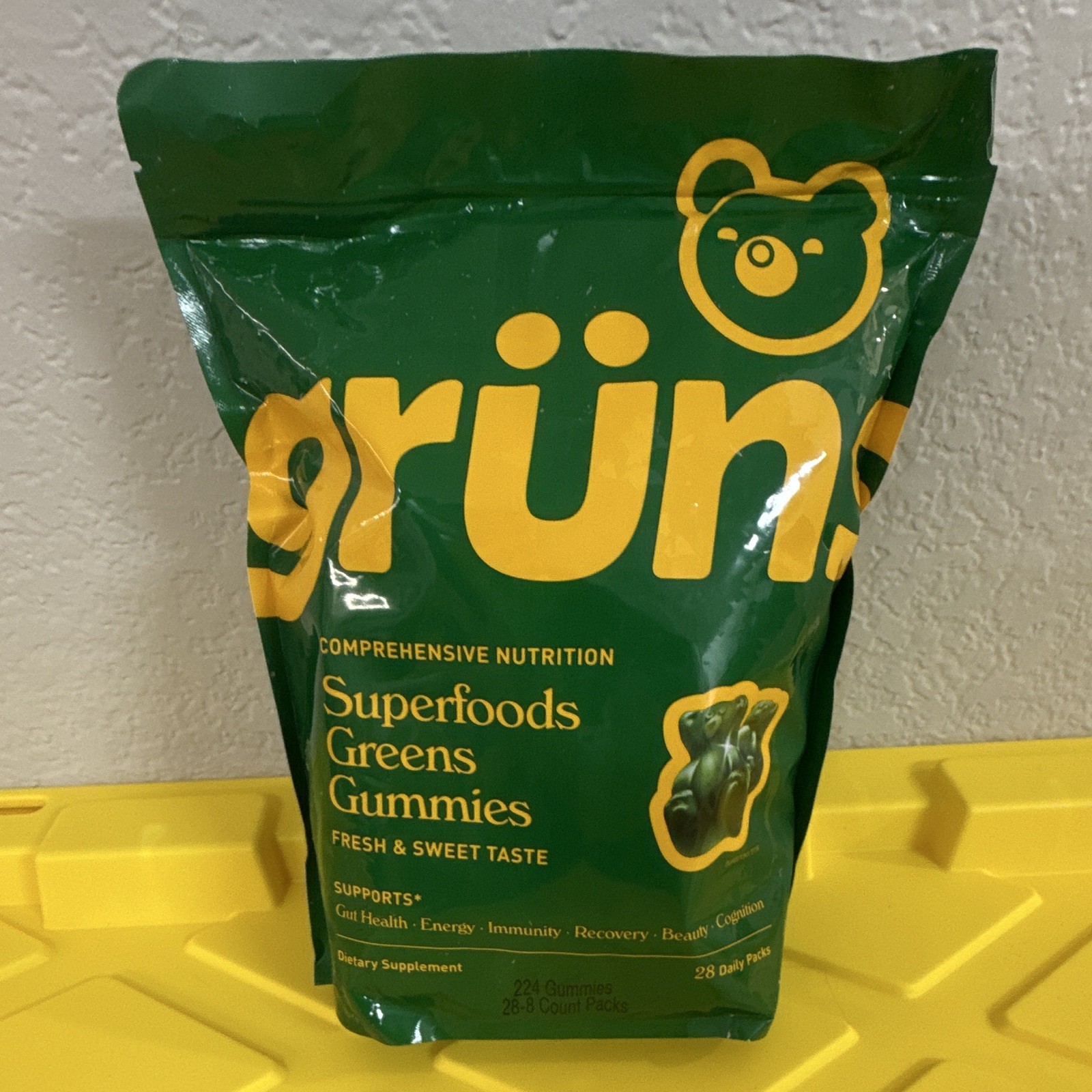 grüns Greens Gummies 224 Count Gut Health & Energy Support Gluten-Free