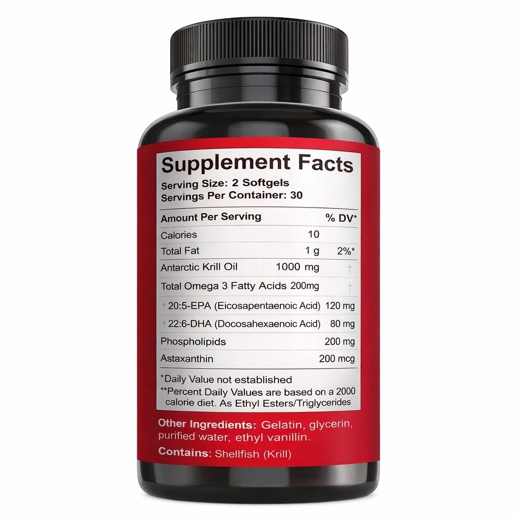 DEZEN Krill Oil Softgels with Omega-3 60 Count – Heart & Brain Support