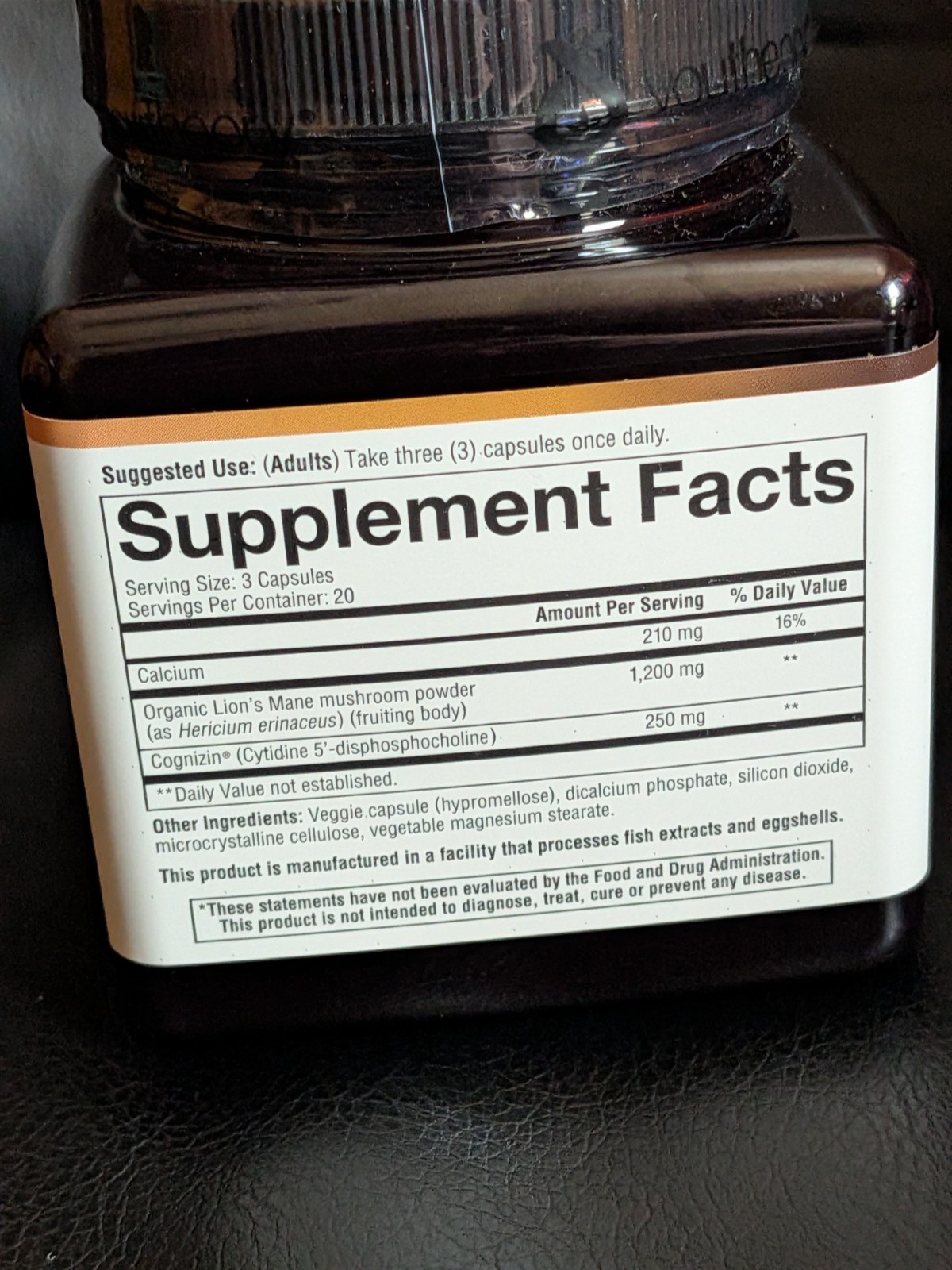 Youtheory Lion’s Mane Mushroom Supplement Memory Cognizin 60 Caps NEW Mar 2027