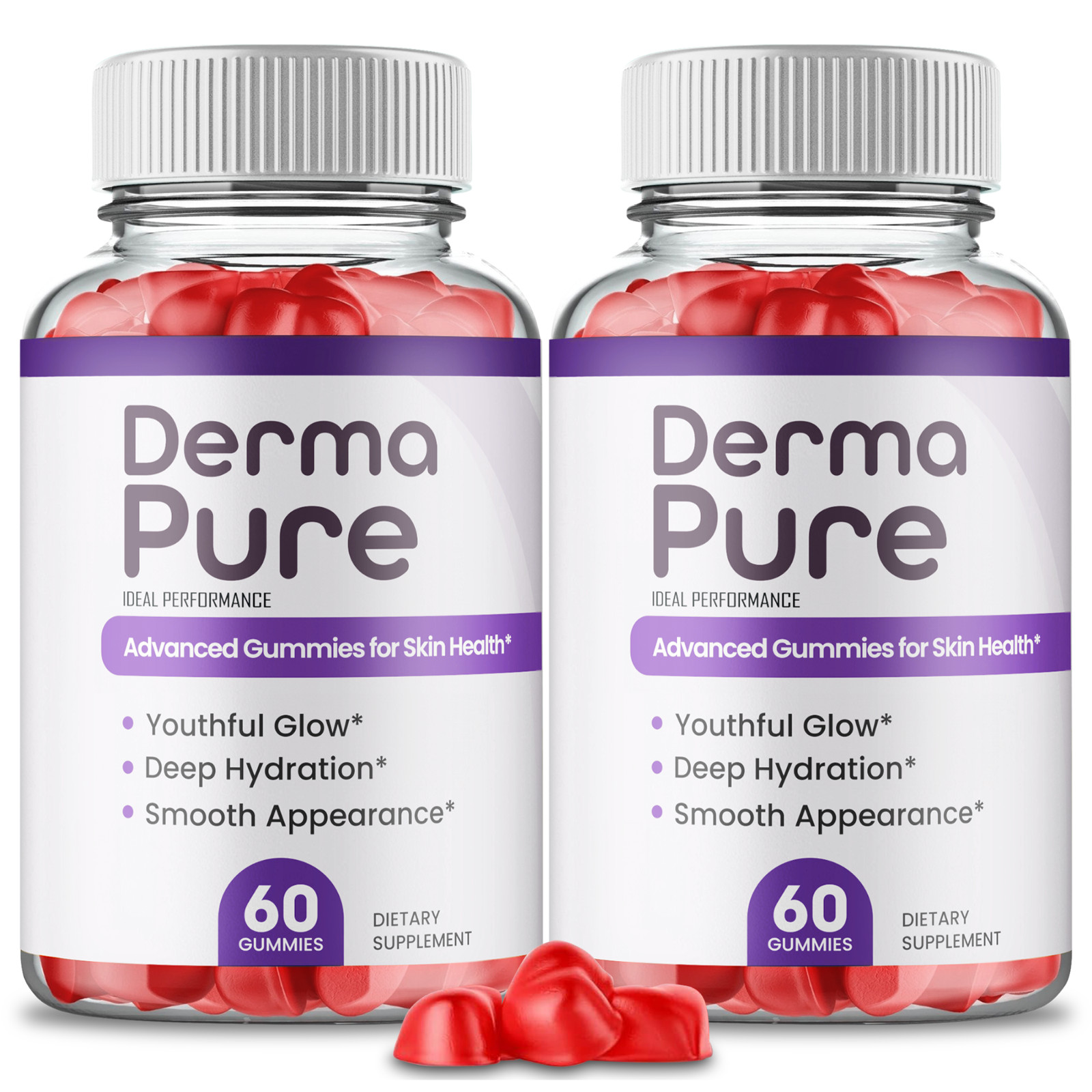 Derma Pure Gummies, Official DermaPure Vitamin Supplement Gummy (2 Pack)