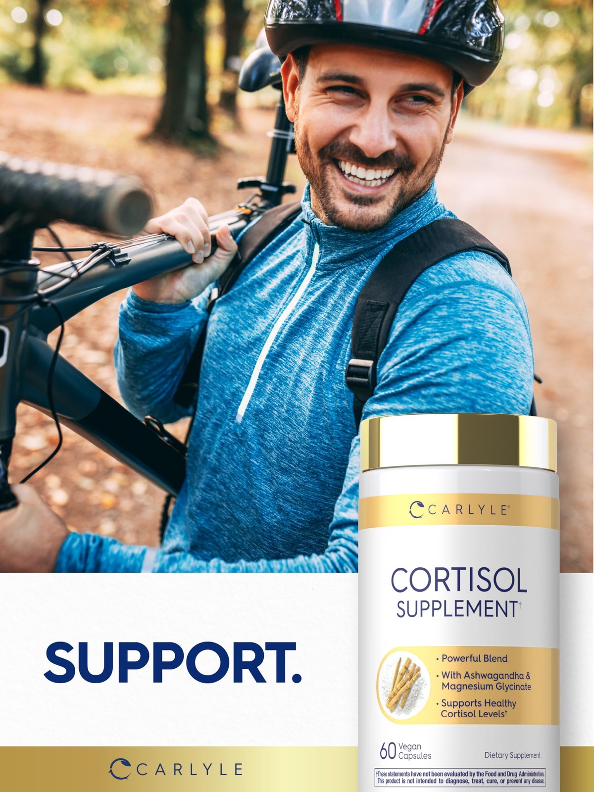 Carlyle Cortisol Supplement | 60 Vegan Capsules | 60 Count (Pack of 1)