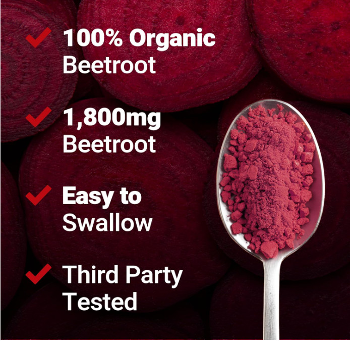 FORCE FACTOR Total Beets Blood Pressure Support Beet Root Capsules, 1800mg Organ