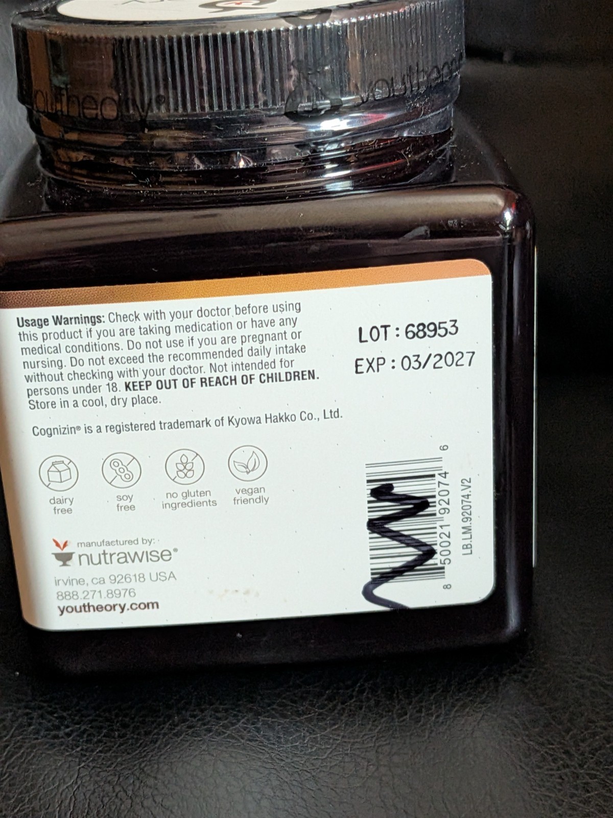 Youtheory Lion’s Mane Mushroom Supplement Memory Cognizin 60 Caps NEW Mar 2027