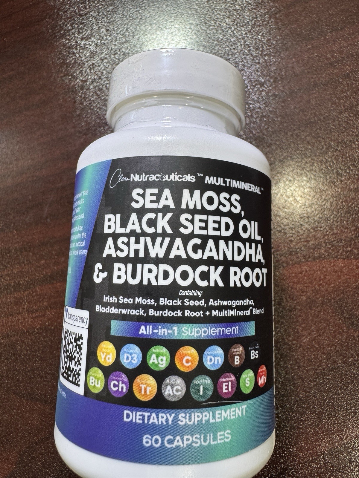 Clean Nutraceuticals Sea Moss Black Seed Burdock 60 Caps Exp 09/26