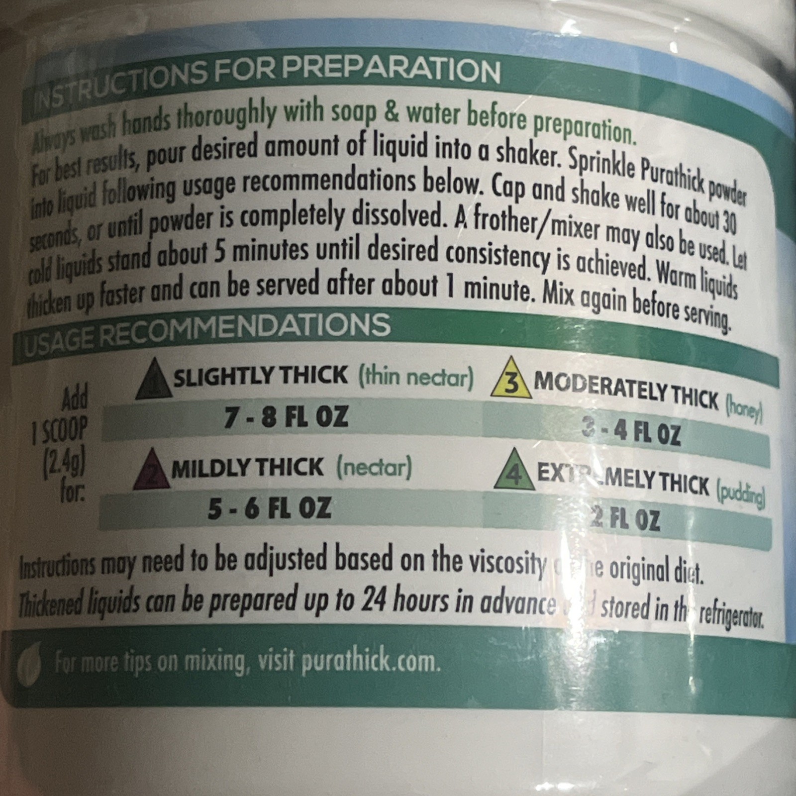 2x Organic Purathick 4.4 oz Thicken Hot & Cold Liquid Thickener Dysphasia 8/2026