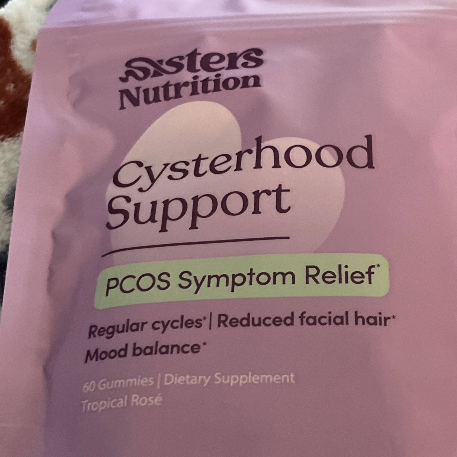 Sisters Nutrition Cysterhood Support Gummies 60 Count PCOS Relief Tropical Rosé
