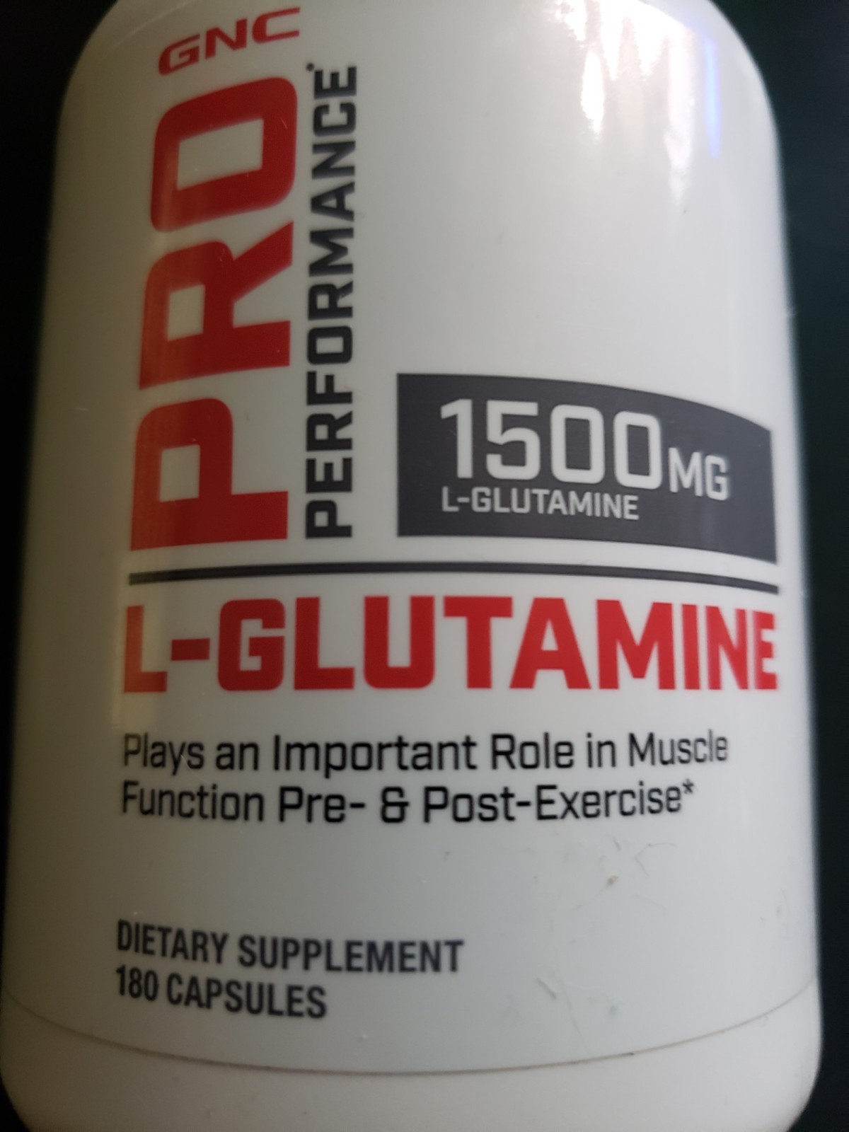 GNC – PRO PERFORMANCE L-Glutamine – 180 Capsules – 90 Servings – Exp 5/2027