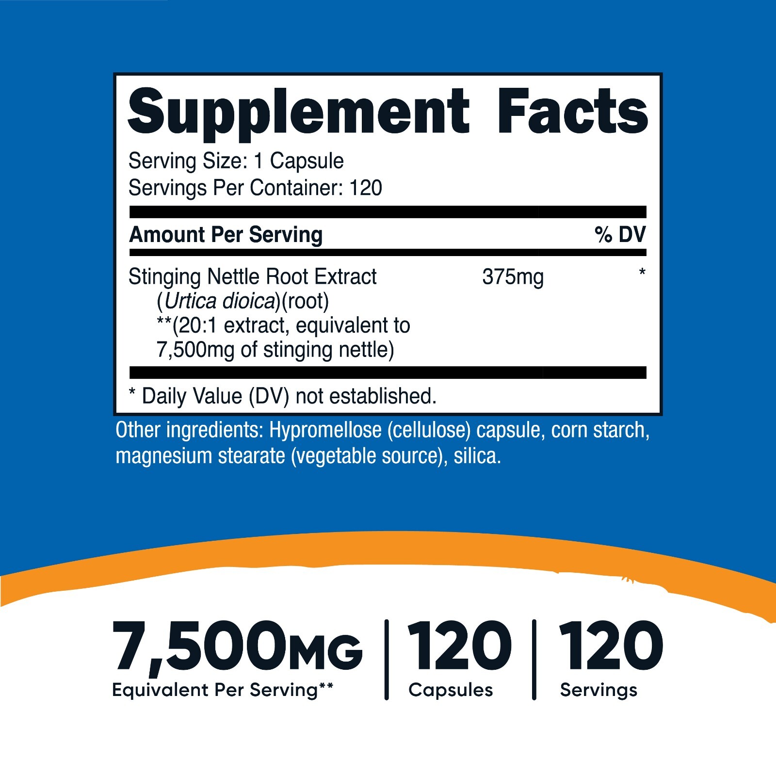 Nutricost Stinging Nettle Root Extract 7500mg, 120 Capsules