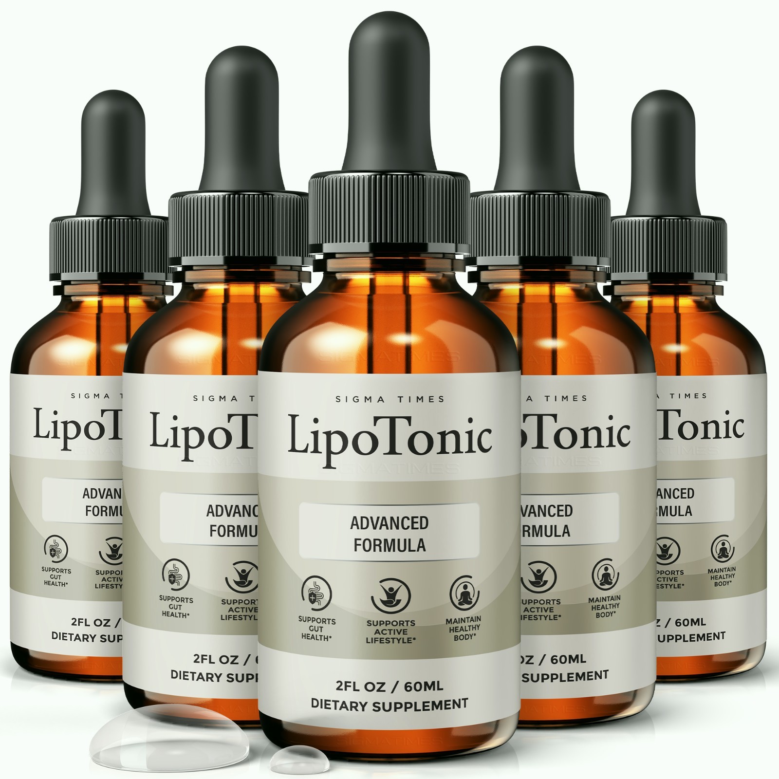 LipoTonic Drops, Premium Liquid Supplement for Metabolism & Weight Loss – 5 Pack