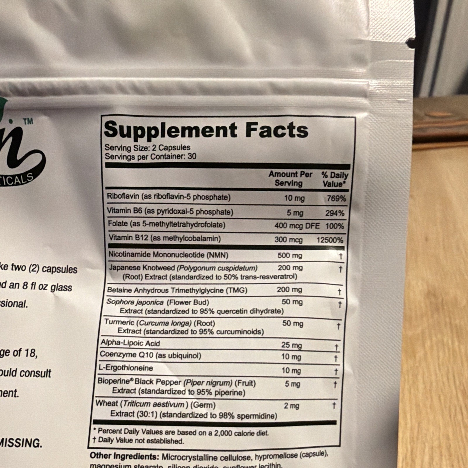 Clean Nutra Juvanix NMN Resveratrol Quercetin CoQ10 TMG 60ct Vegan Exp 03/2028