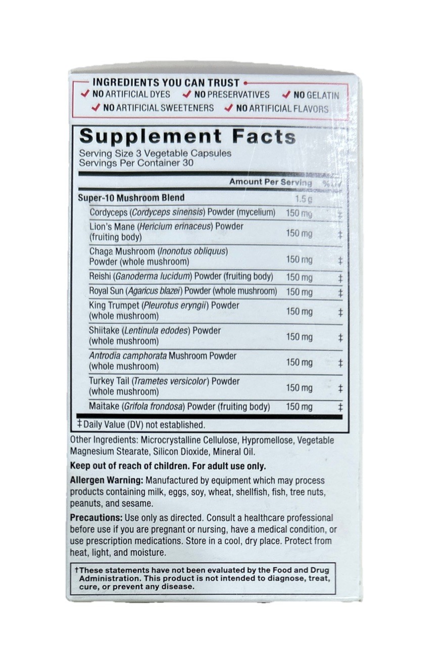 Force Factor MODERN MUSHROOMS 10-Mushroom Superfood Blend 90 capsules 06/28