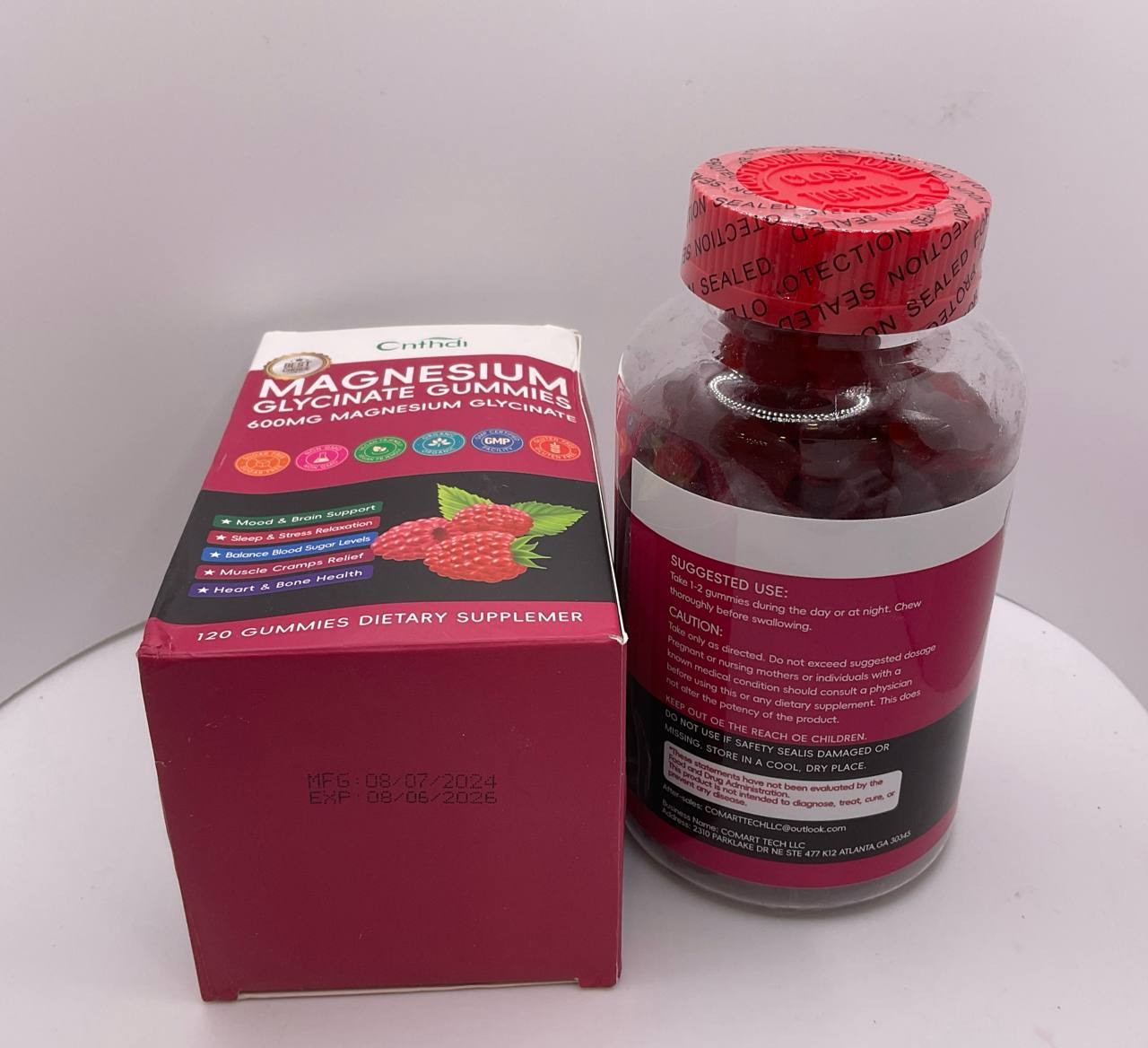 Cnthdi Magnesium Glycinate Gummies 120ct Sleep Stress Muscle Support EXP 08/2026