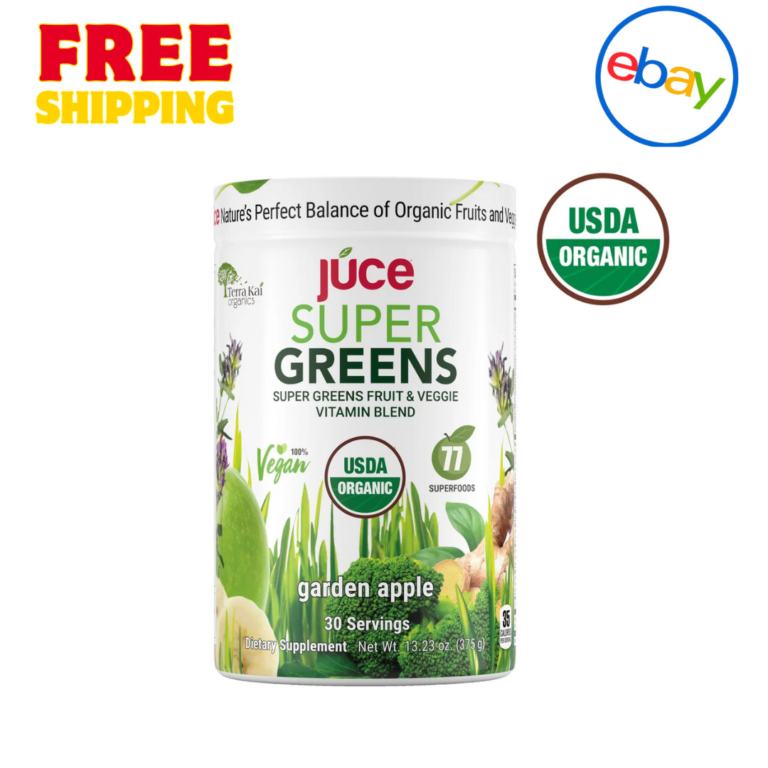 Terra Kai Organic Juce Super Greens Fruit & Veggie Powder, 13.23 oz USDA Blend