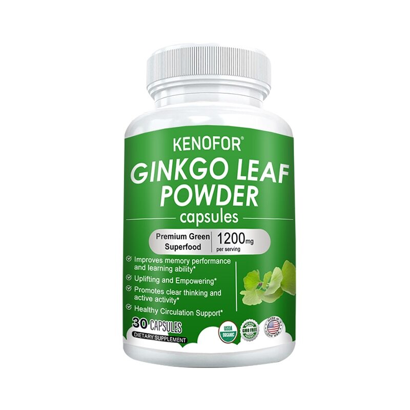 Ginkgo Leaf Extract Healthy Dietary Supplement, 1220 mg, 120 Capsules