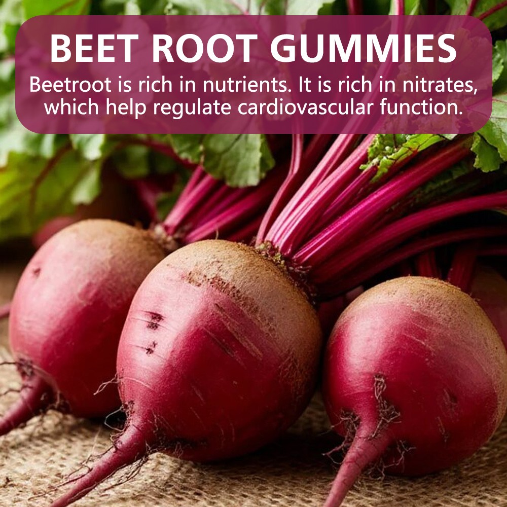 Beet Root Extract Gummies 500mg Vegan, Non-GMO for Blood Pressure,Energy Support