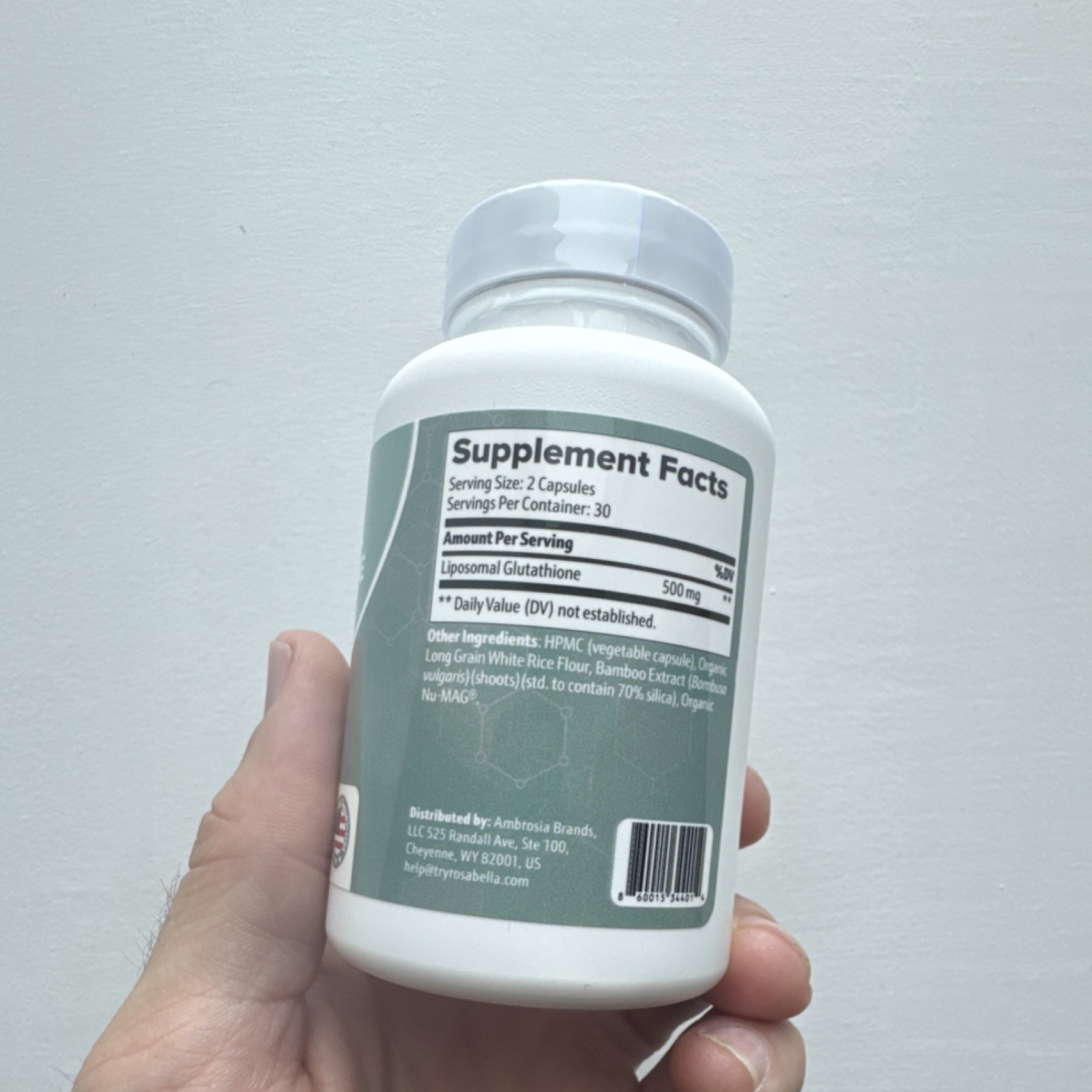 Rosabella Liposomal Glutathione 500mg Enhanced Absorption 60 Capsules
