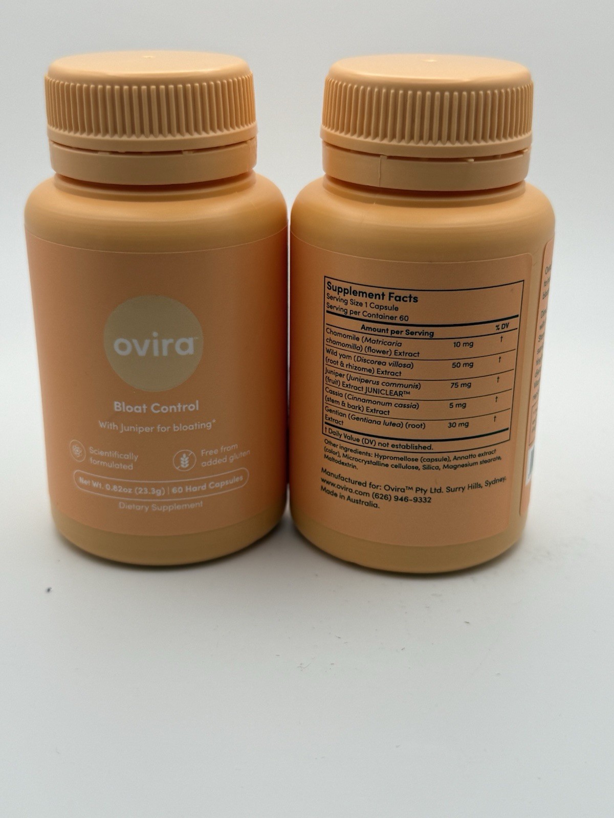 2pk Ovira Bloat Control Juniper 120 Capsules Total