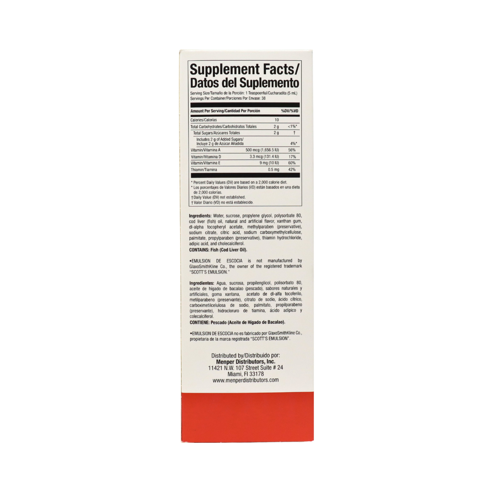 Emulsion De Escocia Cod Liver Oil [PACK OF 2] – Mandarin Vanilla 6.5 fl oz each