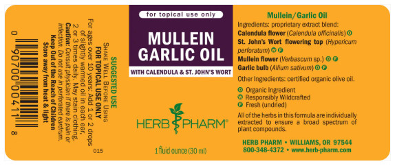 Herb Pharm Mullein Garlic Oil Liquid Extract 1oz Topical Herbal Oil New Sealed