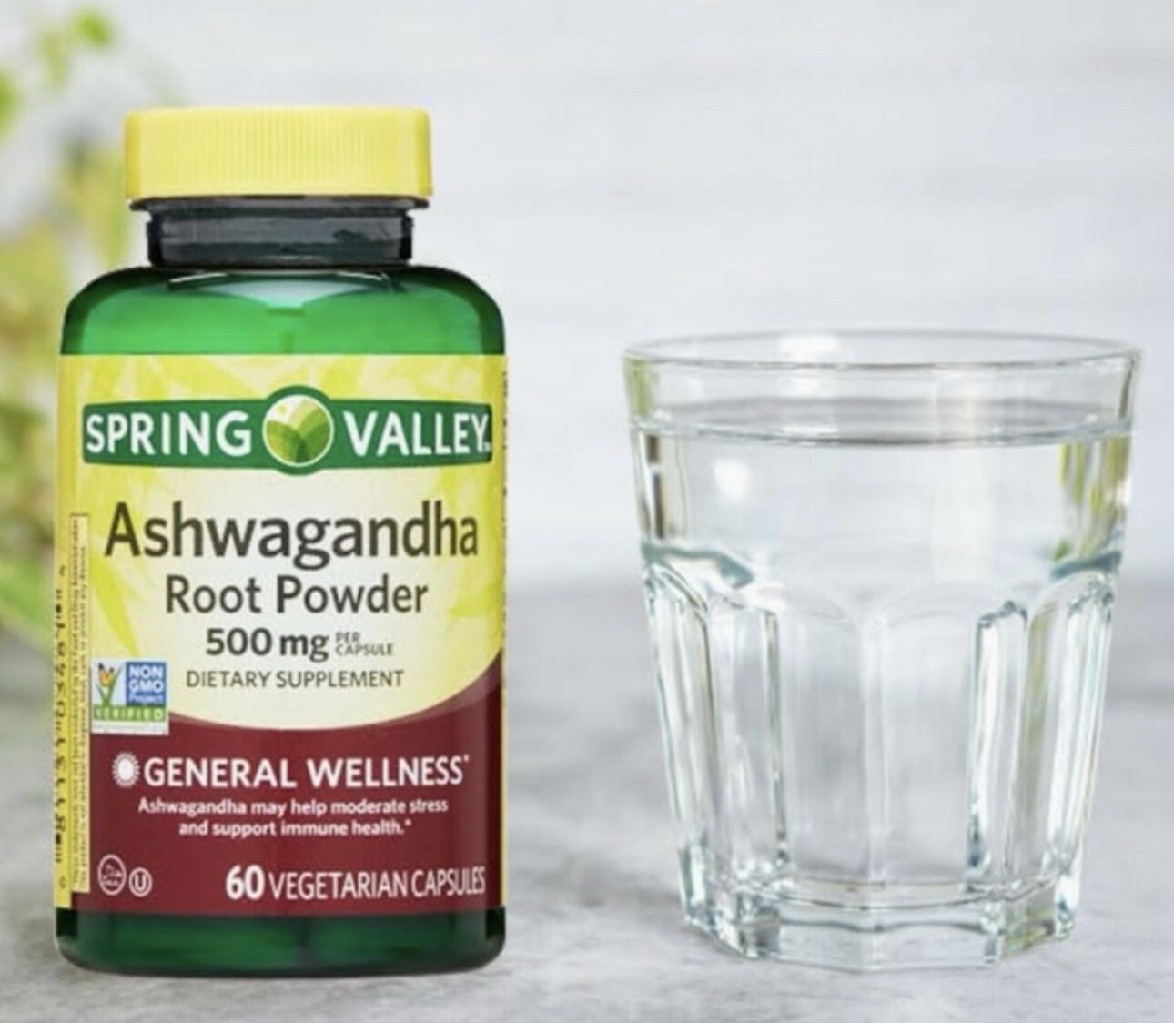 3X Spring Valley Ashwagandha Root Powder 500mg 60 Caps Plus 7 Day Pill Case