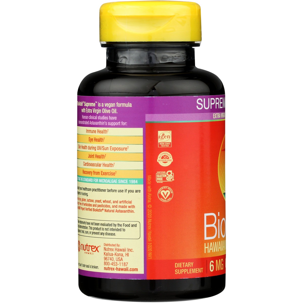 Nutrex Hawaii Bioastin Supreme Astaxanthin 6 Mg Vegan Softgels 60 Count 1 Pack