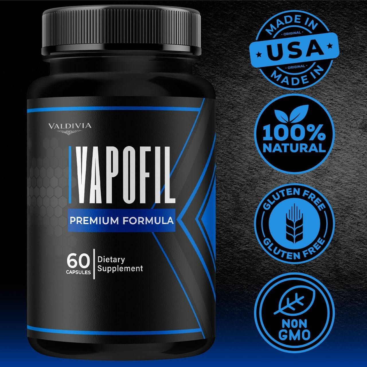 Valdivia VapoVita 180 Capsules 3 Pack Men’s Health Supplement Made in USA Male