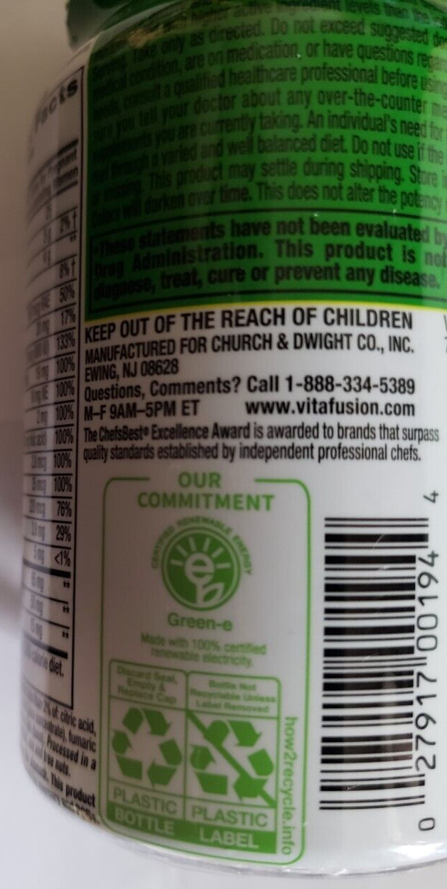 VitaFusion – PreNatal – Multivitamin w/ Folate – 36pc – Raspberry Lemon 9/2025