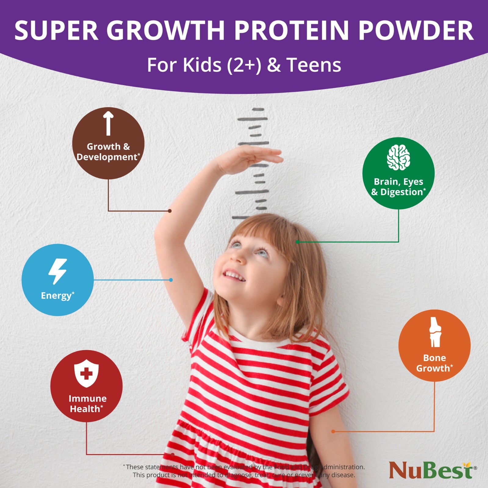 NuBest Tall Growth Protein Powder – Helps Kids & Teens Grow, Develop (Chocolate)