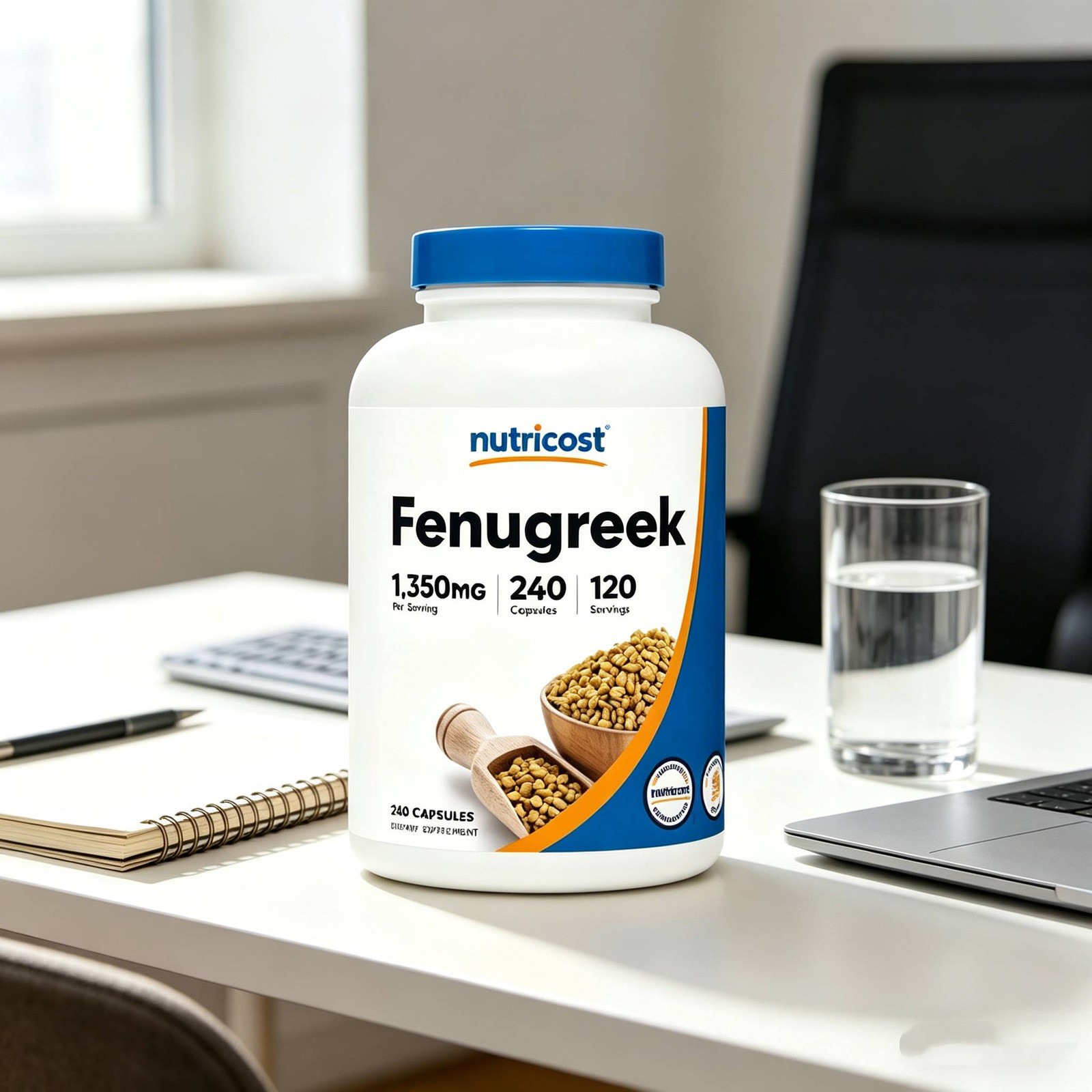 Nutricost Per 1,350mg Fenugreek Serving, 240 Capsules – Dietary Vitamin