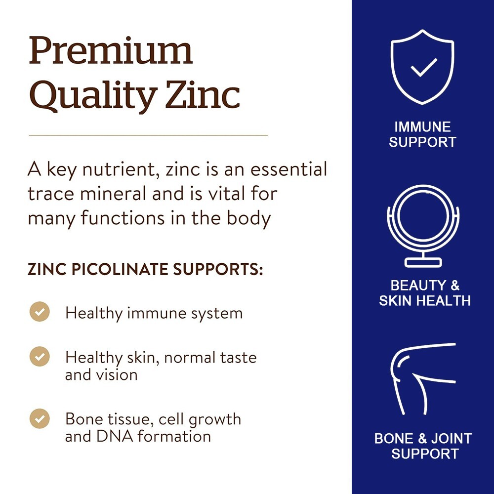 Zinc Picolinate 22mg | High Potency, Non-GMO | Immune Health