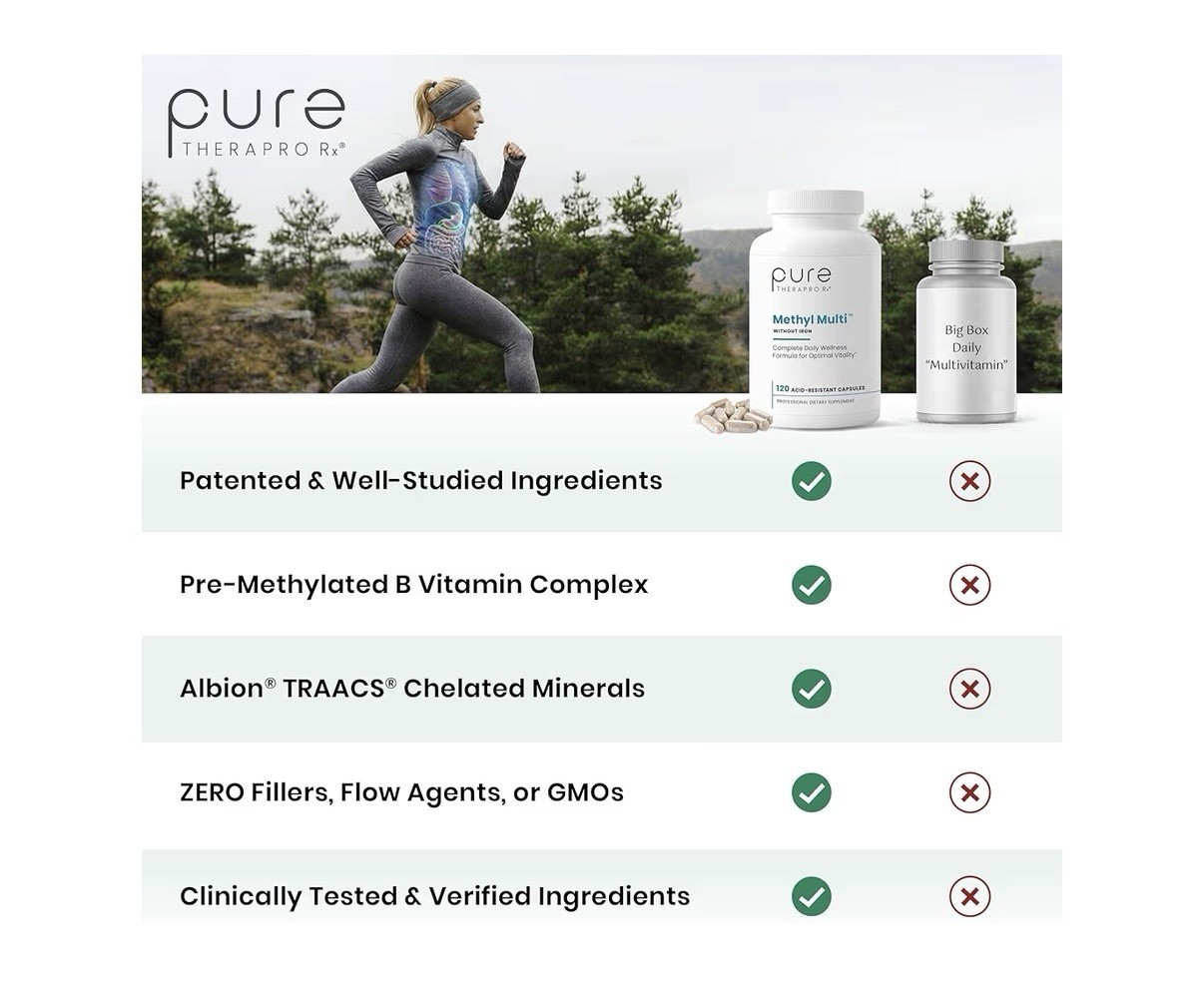 Pure Therapro Rx Methyl Multi Without Iron Methylated Multivitamin 2Month Supply