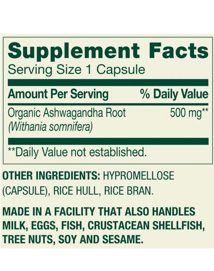 2X Spring Valley Ashwagandha Root Powder 500mg 60 Vegetarian Capsules Bundle