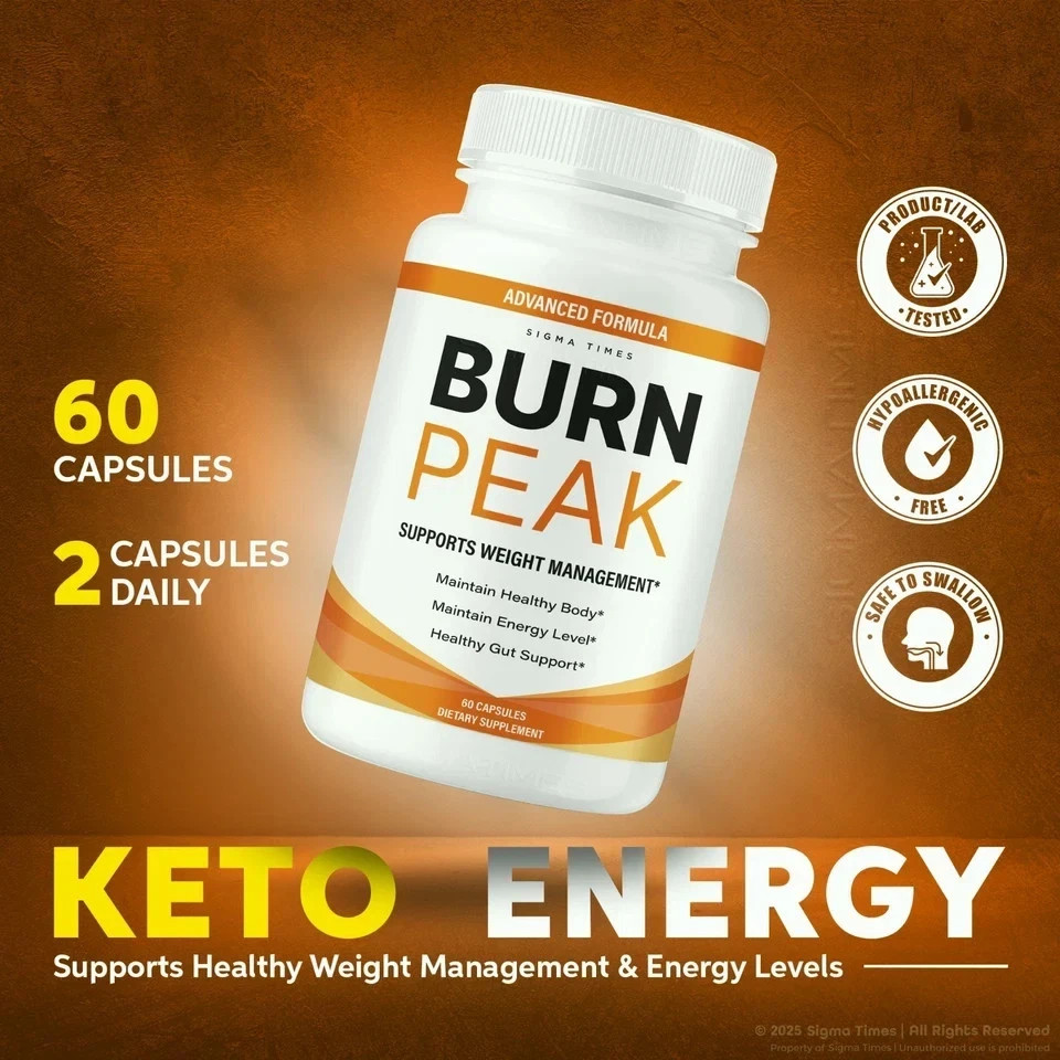 5 Pack Burn Peak for Advanced Weight Loss, BurnPeak Fat-Burner Formula 60 ct USA